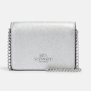 Coach | Bags | Coach Mini Wallet On A Chain Silver Metallic Silver